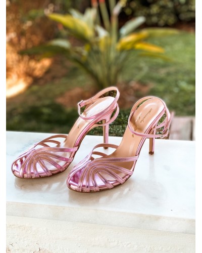 Pink Metallic Sandals