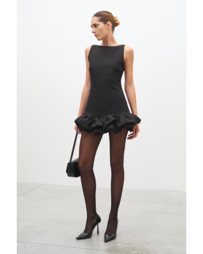 Viral Balloon Black Dress