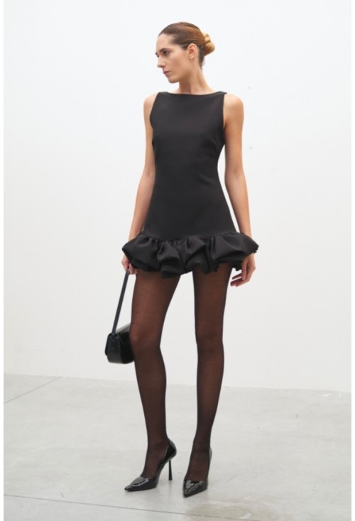 Viral Balloon Black Dress