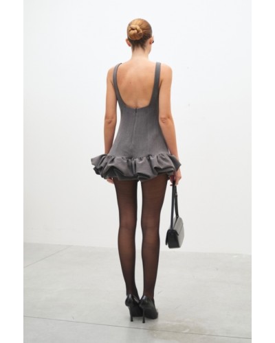 Viral Balloon Grey Dress