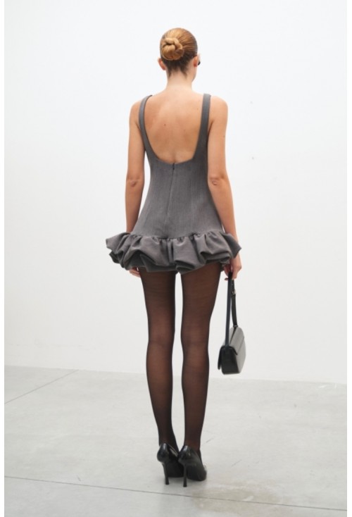 Viral Balloon Grey Dress