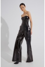 Vinyl Wide Leg Trousers