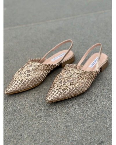 Gold Slingback Flats 