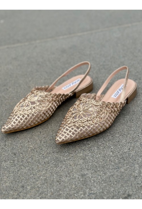 Gold Slingback Flats 