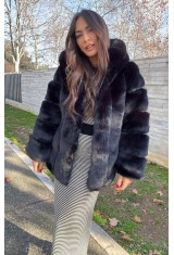 Black faux fur